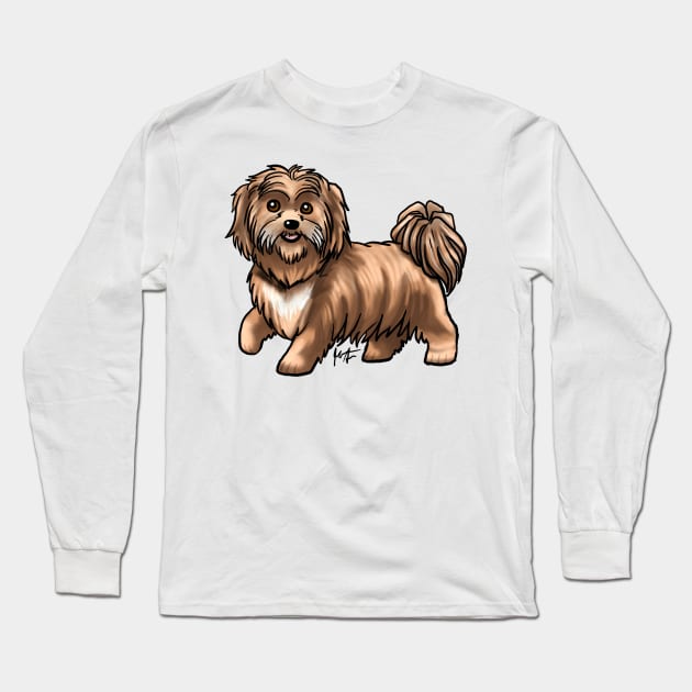 Dog - Shih Tzu - Liver Long Sleeve T-Shirt by Jen's Dogs Custom Gifts and Designs